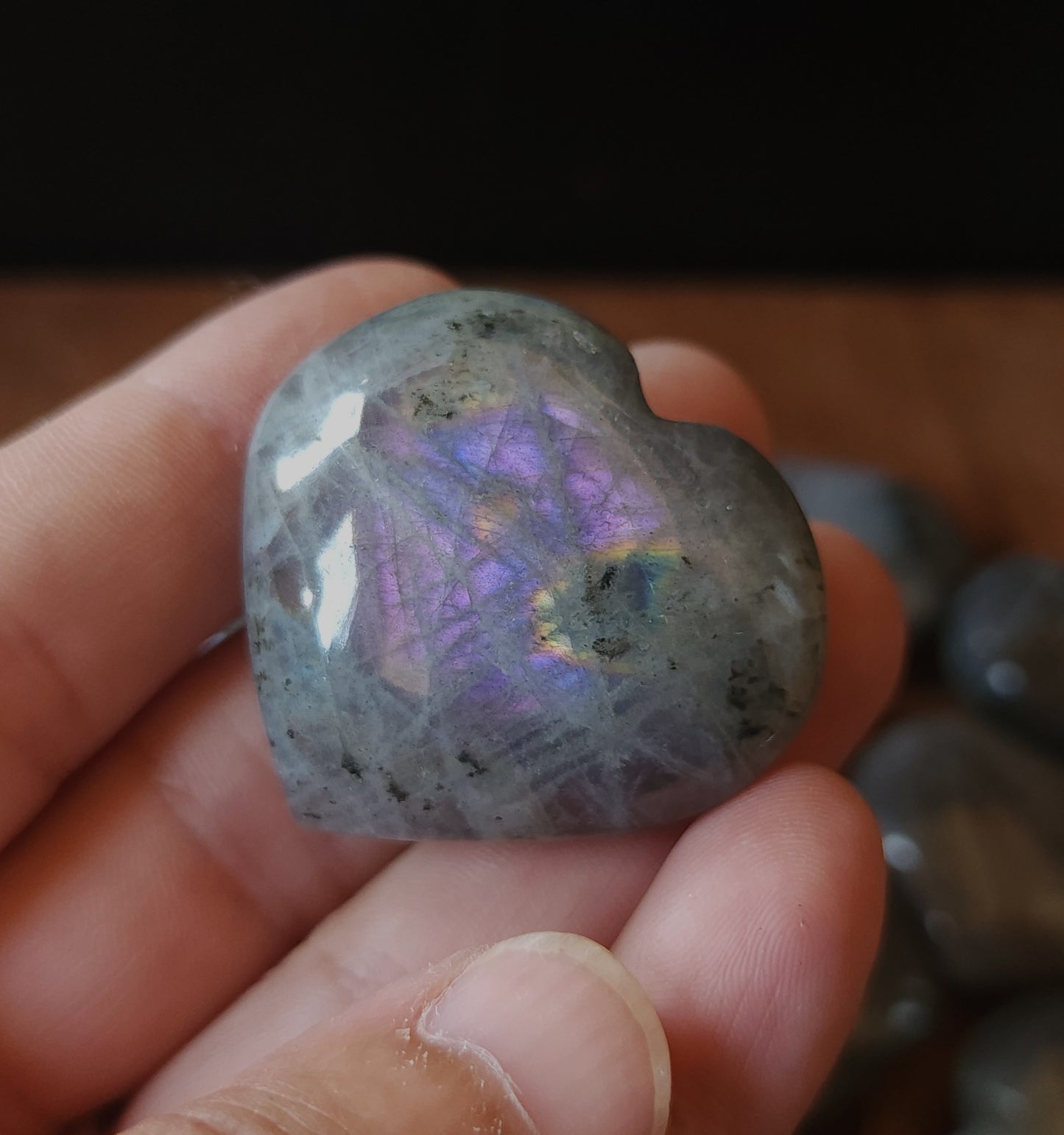 Purple Labradorite Heart