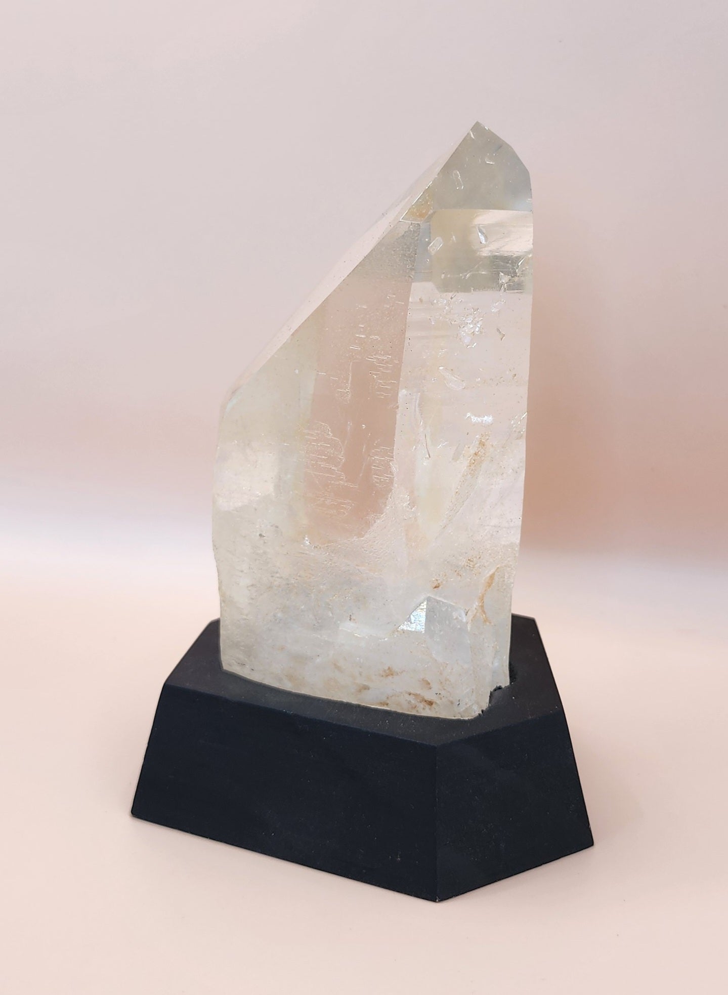 Clear Tangerine Quartz Point With Base