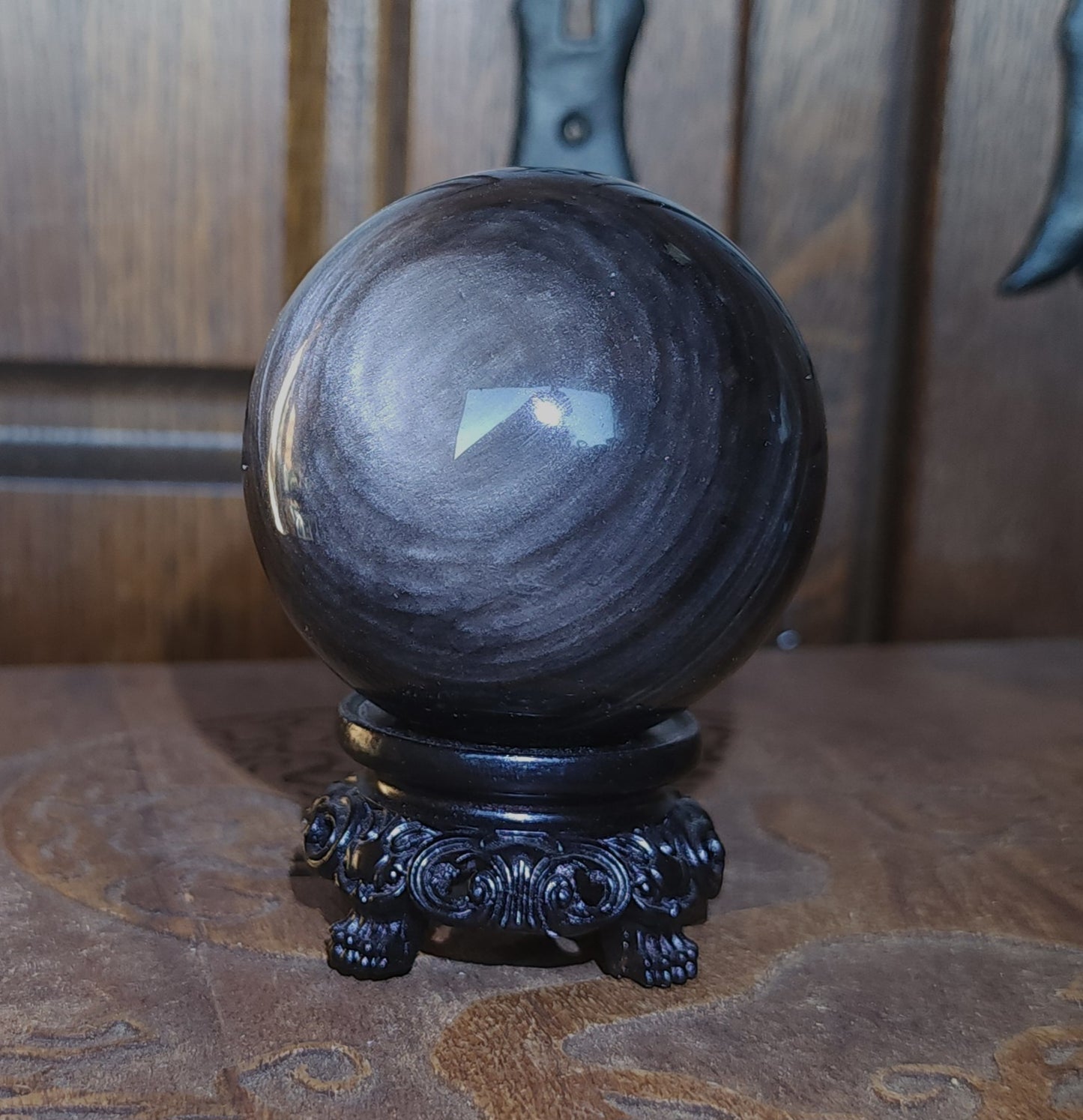 Silver Sheen Obsidian Sphere 6.5cm