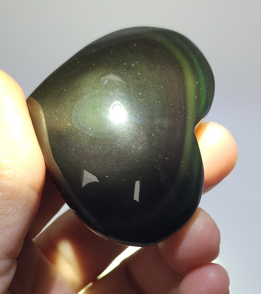 Rainbow Obsidian Heart