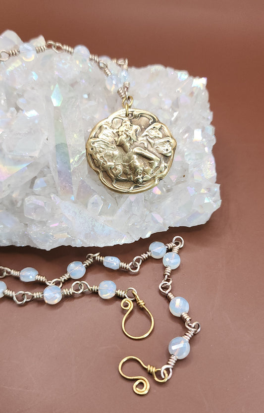 Titania - One of a Kind Brass & Glass Necklace