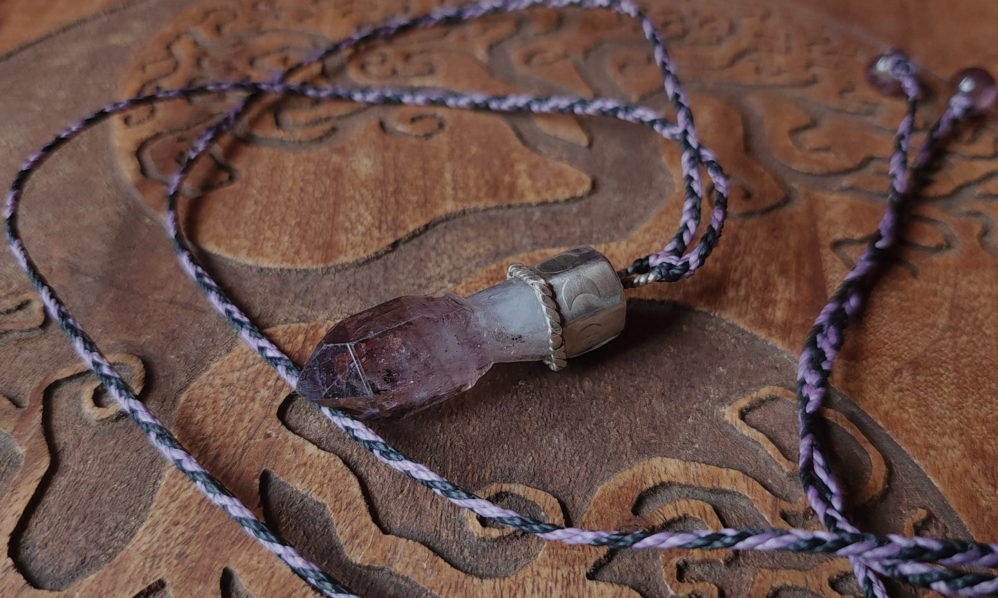 Handcrafted Enhydro Amethyst & Sterling Silver Necklace