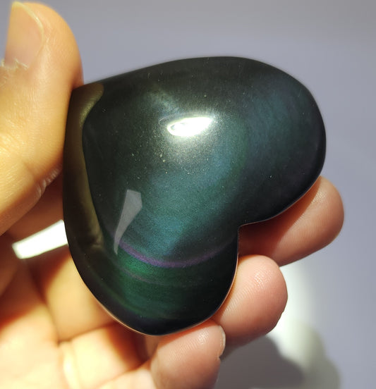 Rainbow Obsidian Heart