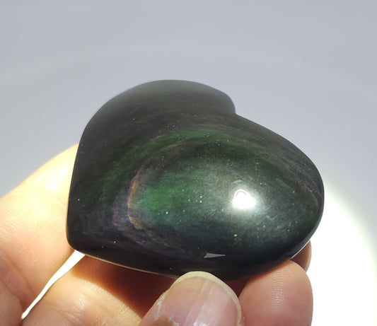 Rainbow Obsidian Heart