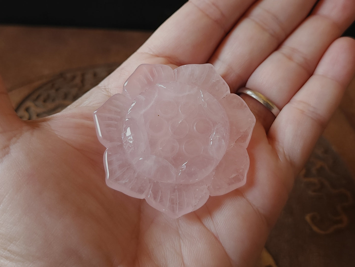 Pink Rose Quartz Lotus