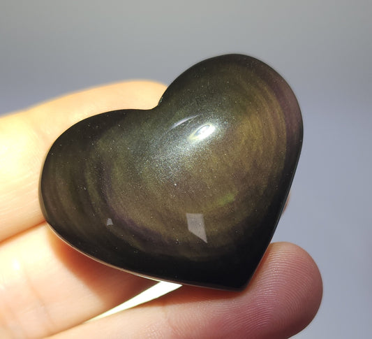 Rainbow Obsidian Heart