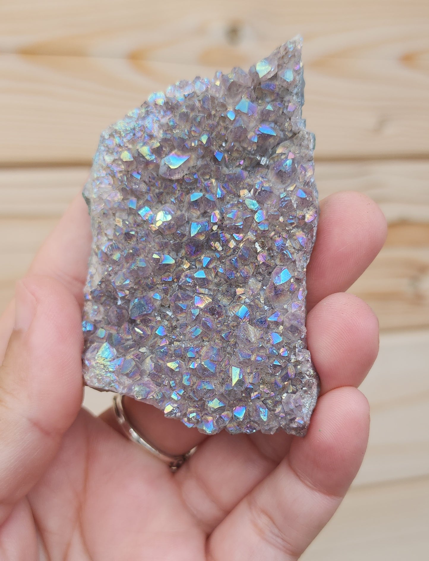 Tanzine Aura Amethyst Cluster
