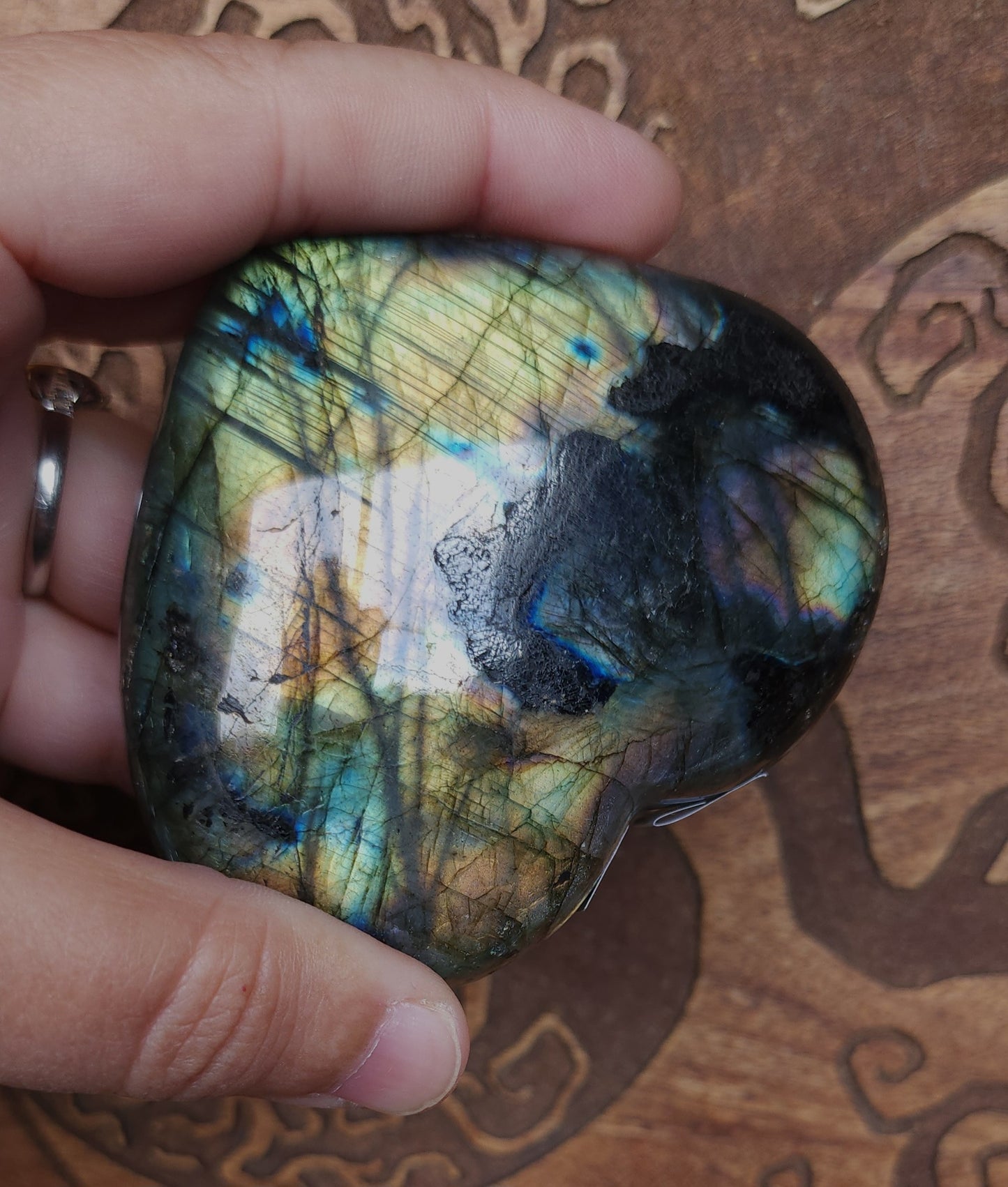 Labradorite Heart
