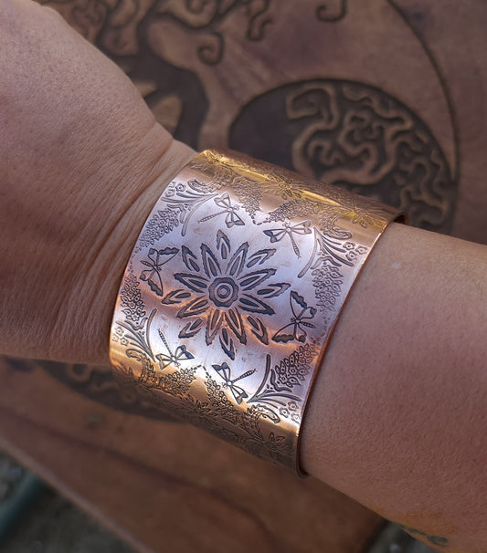 Spring Garden Extra Wide Copper Cuff