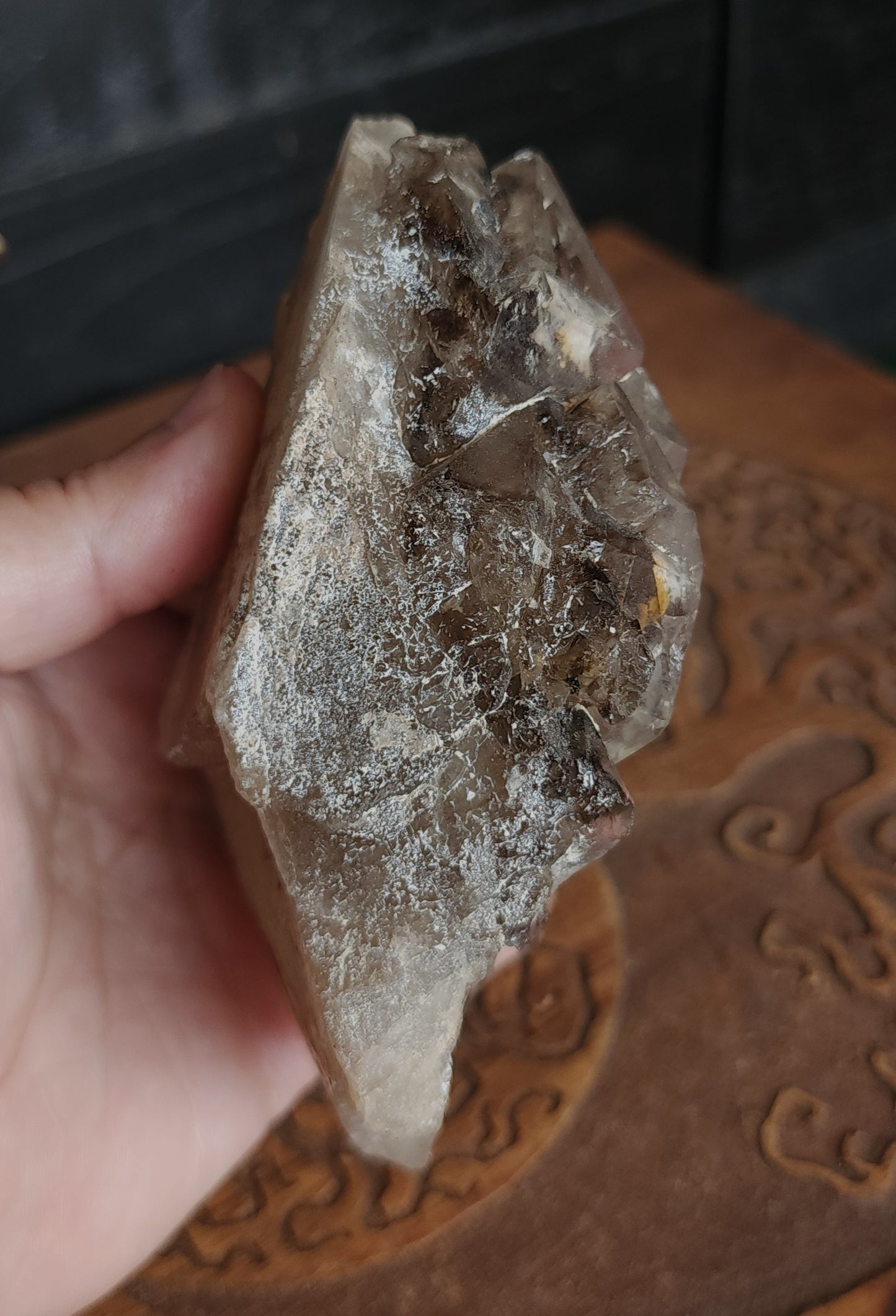 Celestial Smoky Quartz Formation With Stand