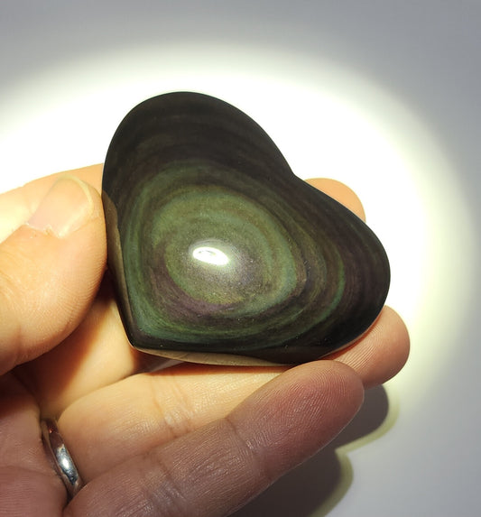 Rainbow Obsidian Heart