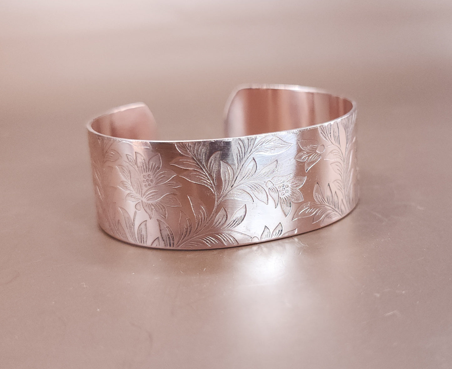 "Enchanted Floral" Copper Cuff Bracelet
