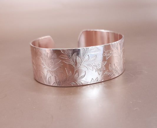 "Enchanted Floral" Copper Cuff Bracelet