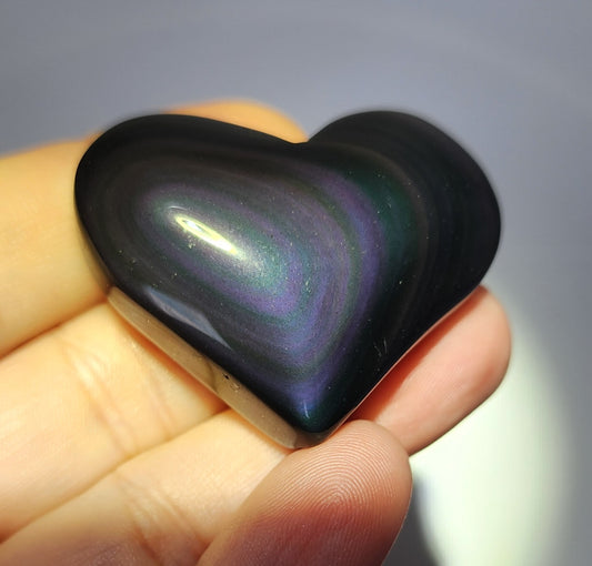 Rainbow Obsidian Heart
