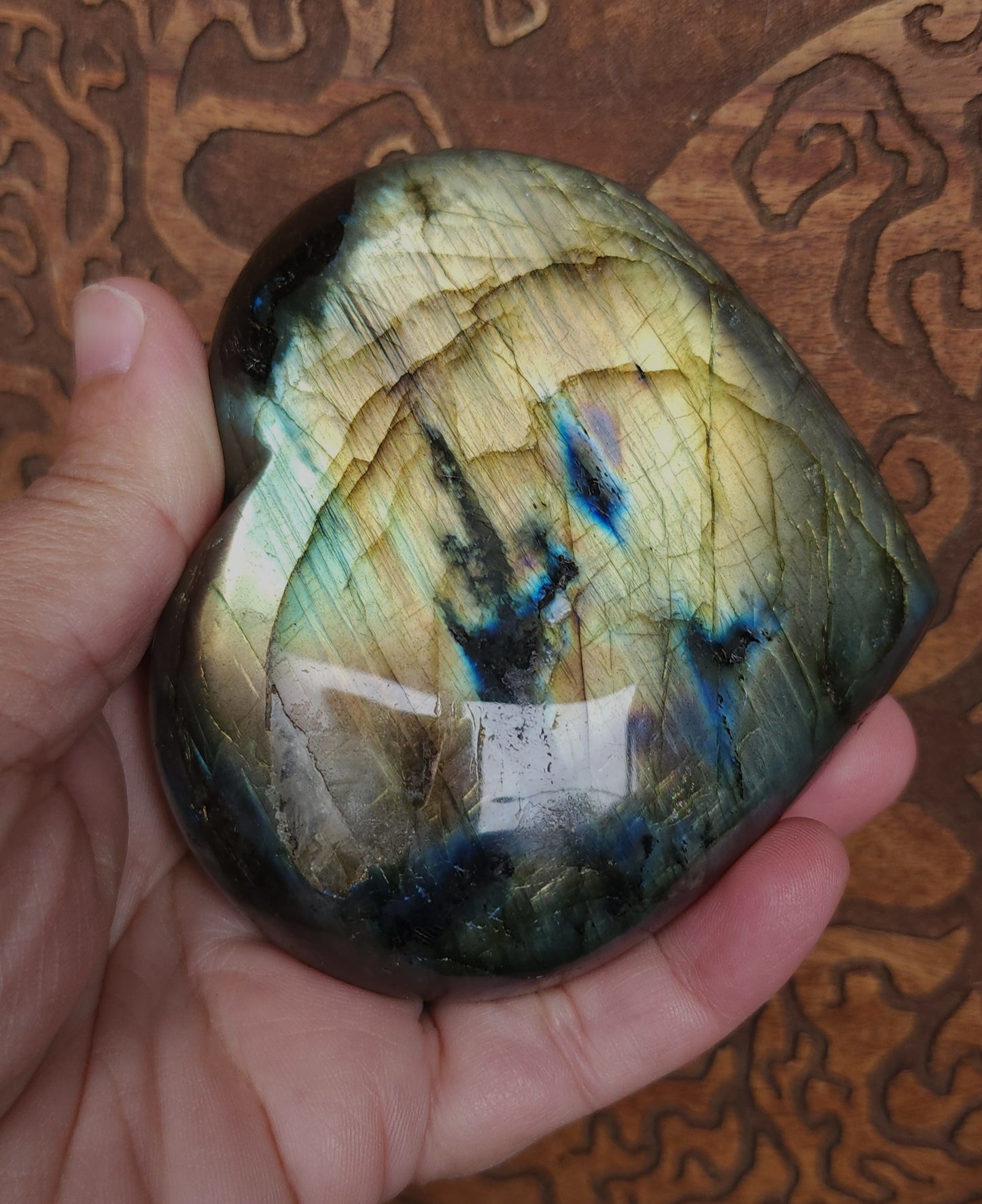 Labradorite Heart