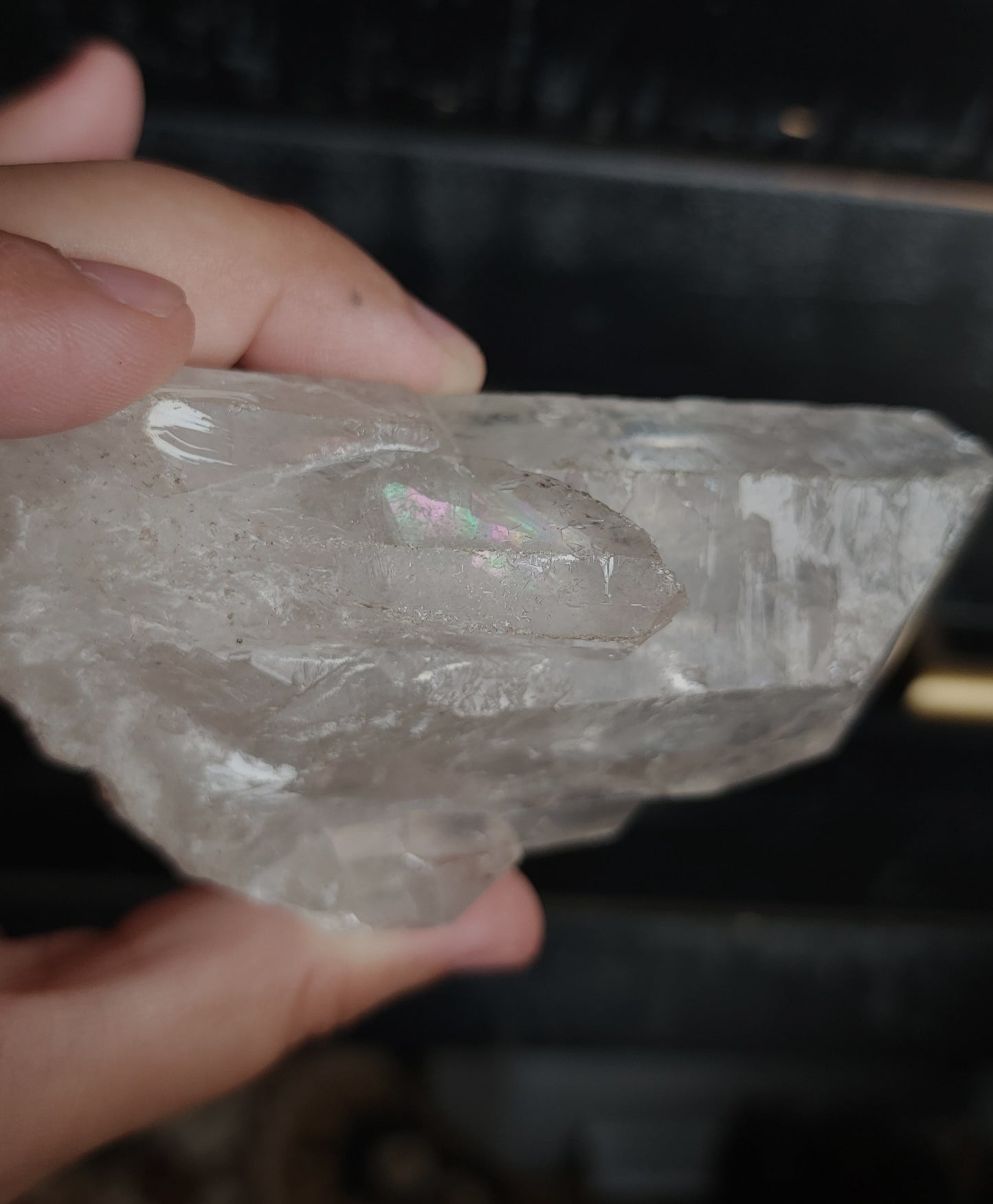 Clear Quartz Cluster With Stand