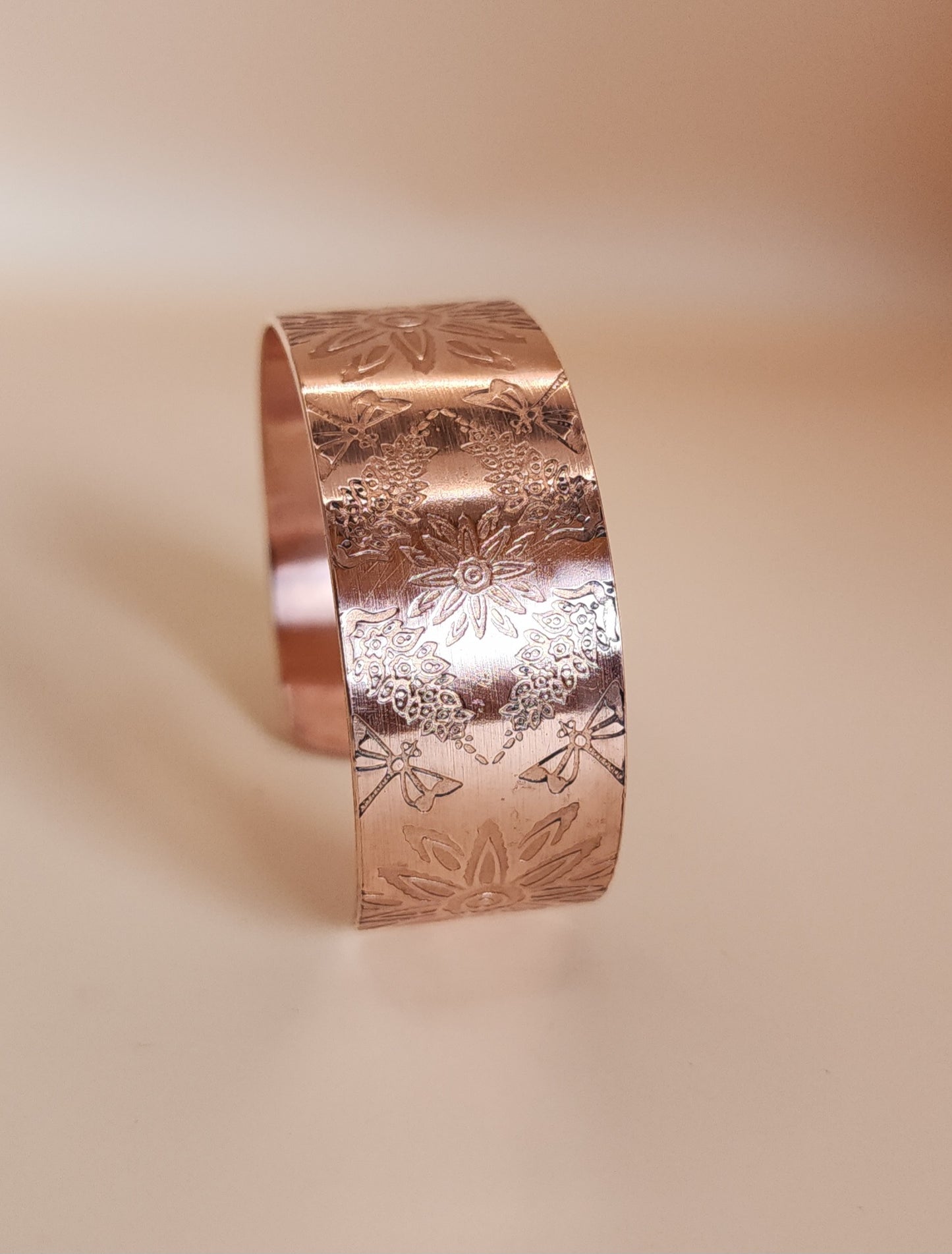 "Spring Garden" Narrow Copper Cuff Bracelet