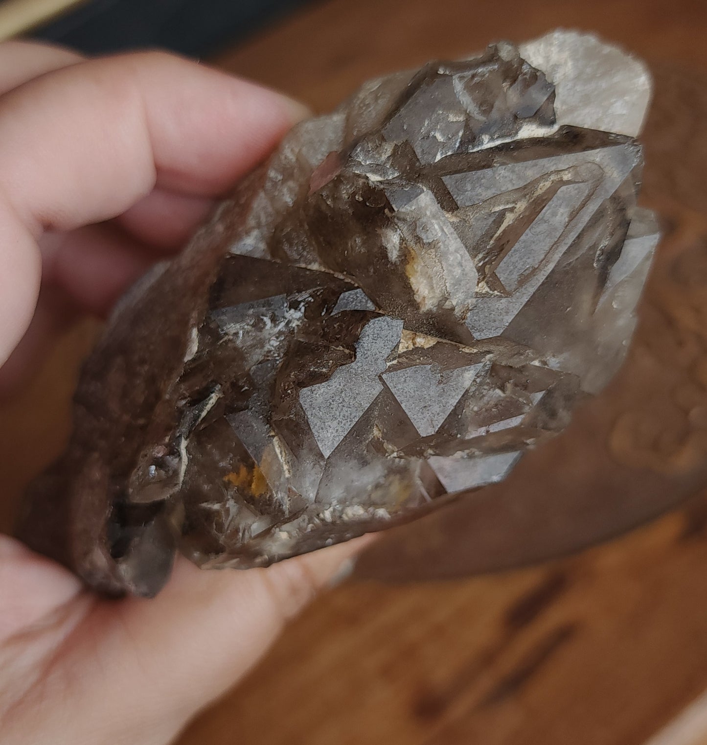 Celestial Smoky Quartz Formation With Stand