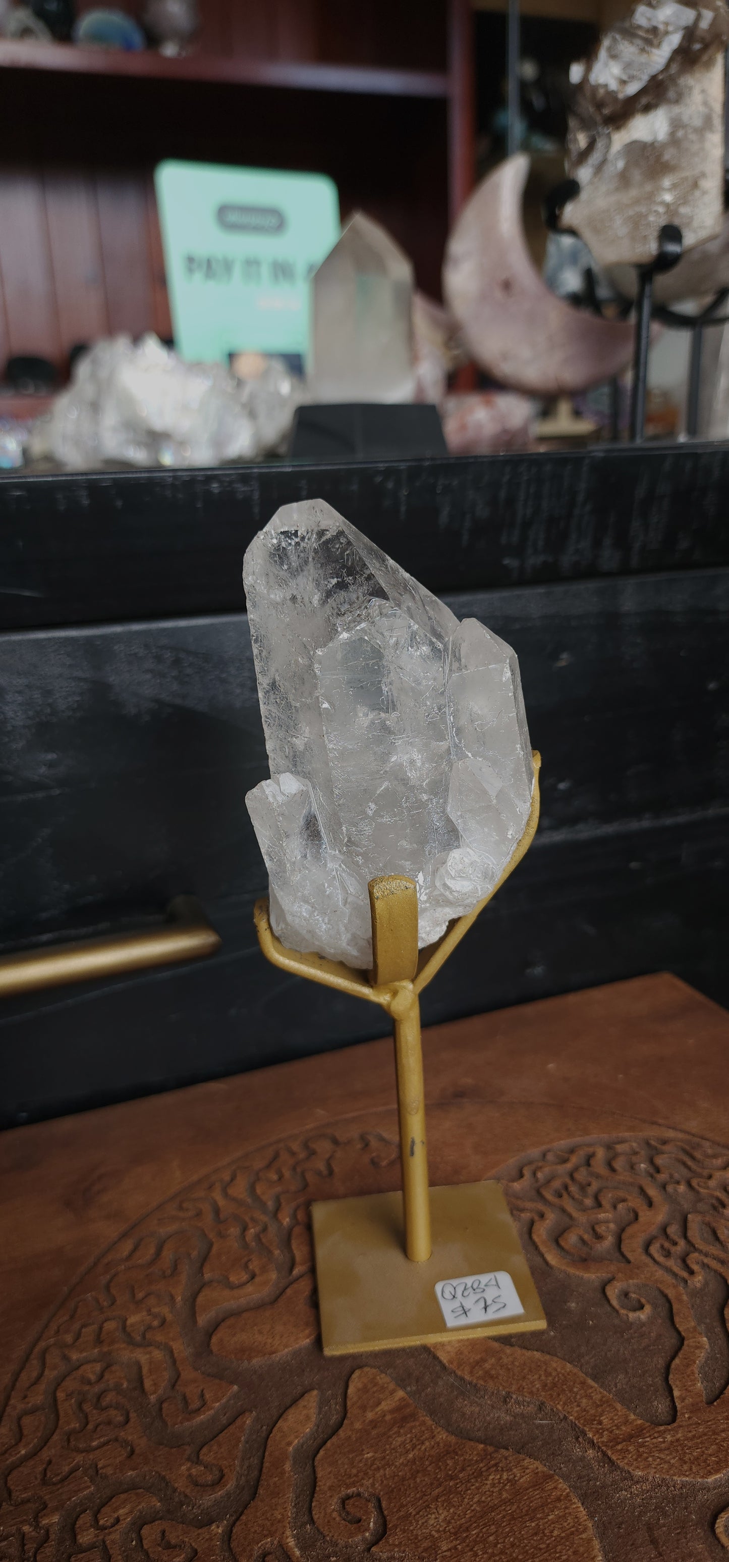 Clear Quartz Cluster With Stand