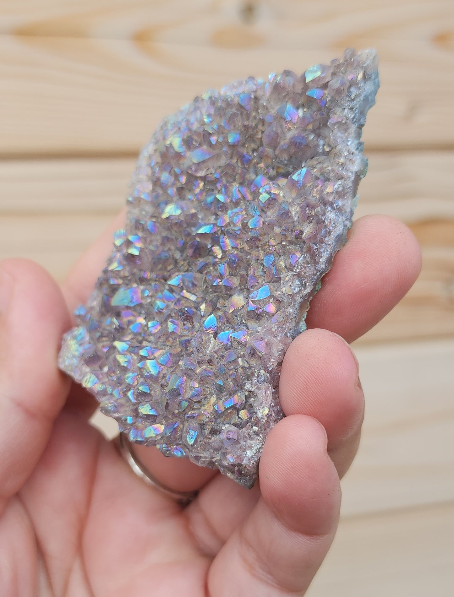 Tanzine Aura Amethyst Cluster