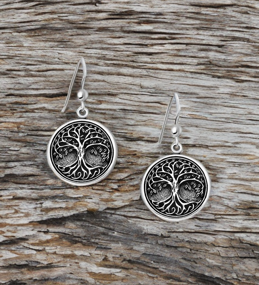 Sterling Silver Tree of Life Earrings