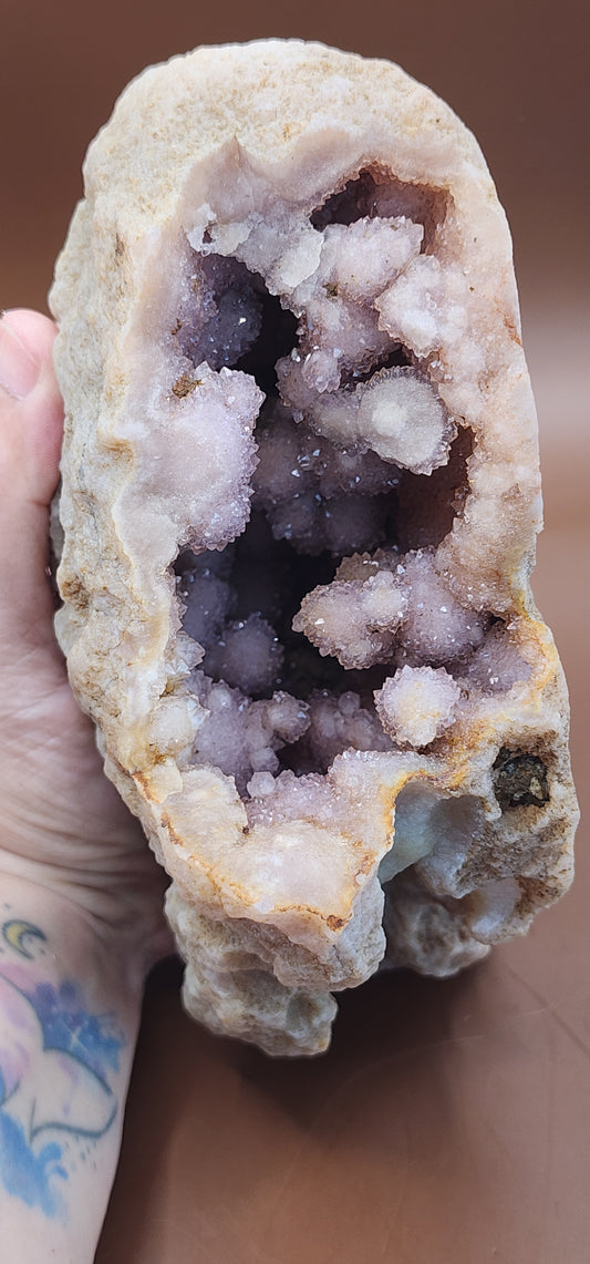 Pink Amethyst Flower Agate Specimen Geode