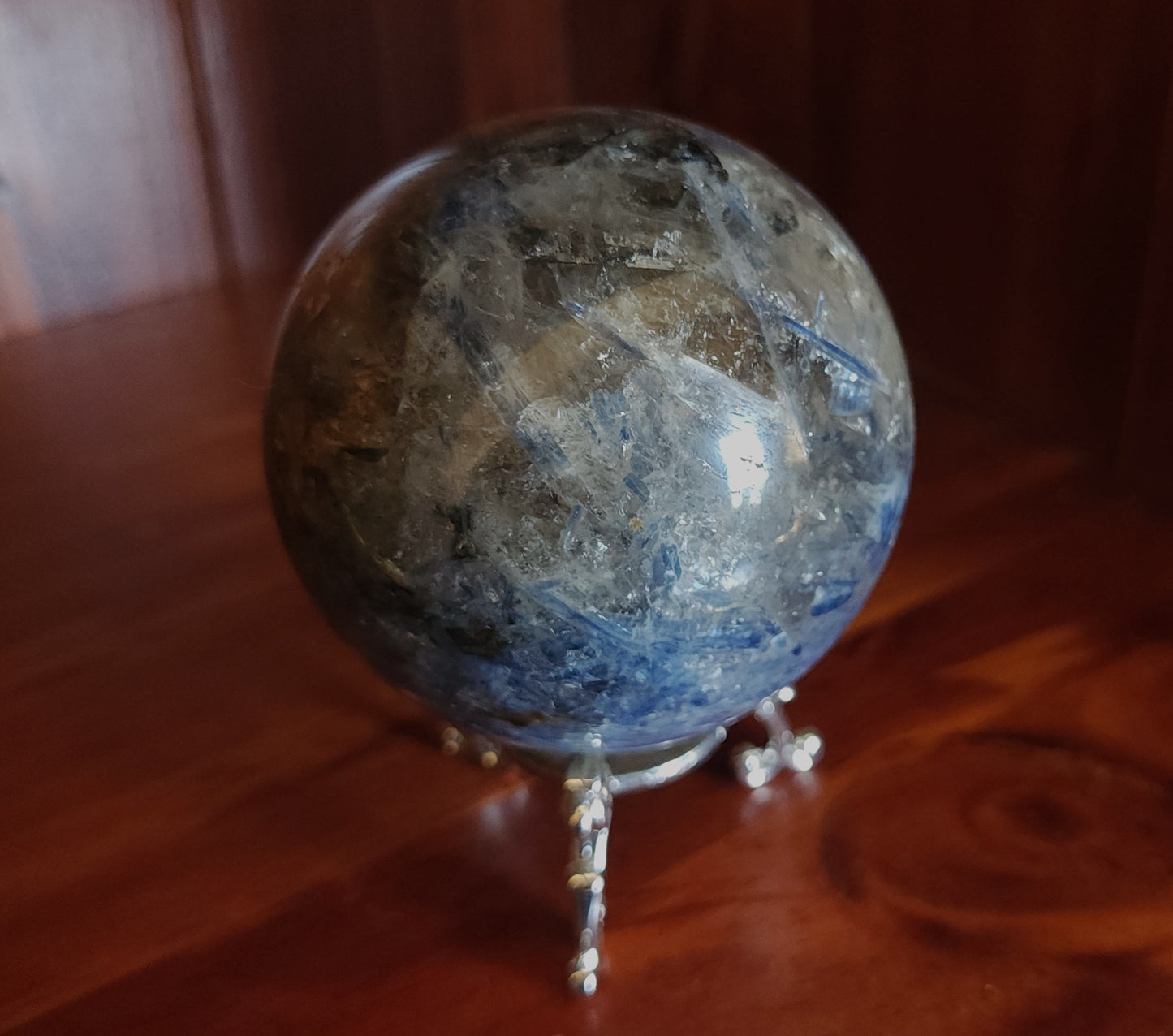 Kyanite Sphere, Smoky Quartz & Golden Healer Sphere