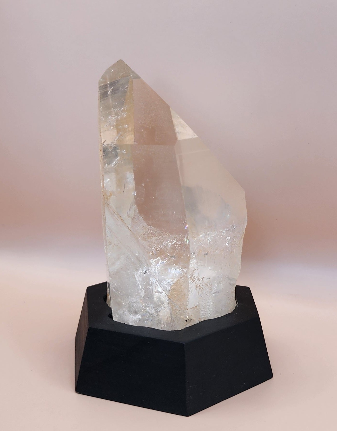 Clear Tangerine Quartz Point With Base