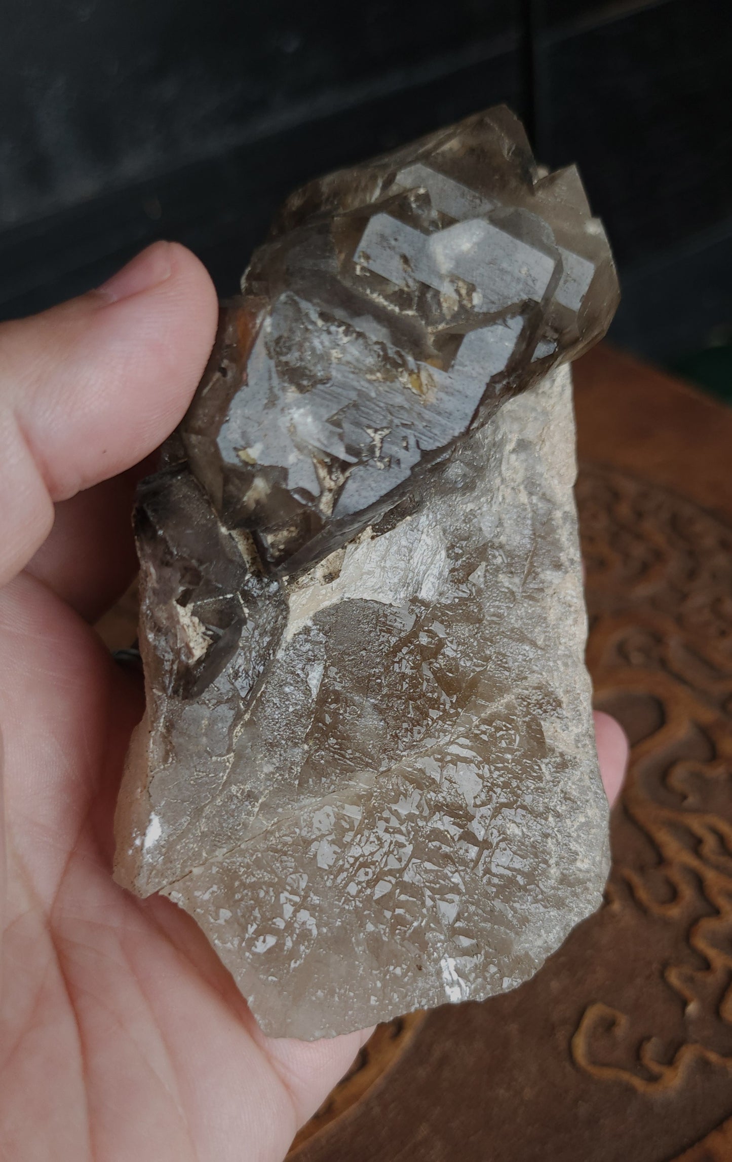 Celestial Smoky Quartz Formation With Stand