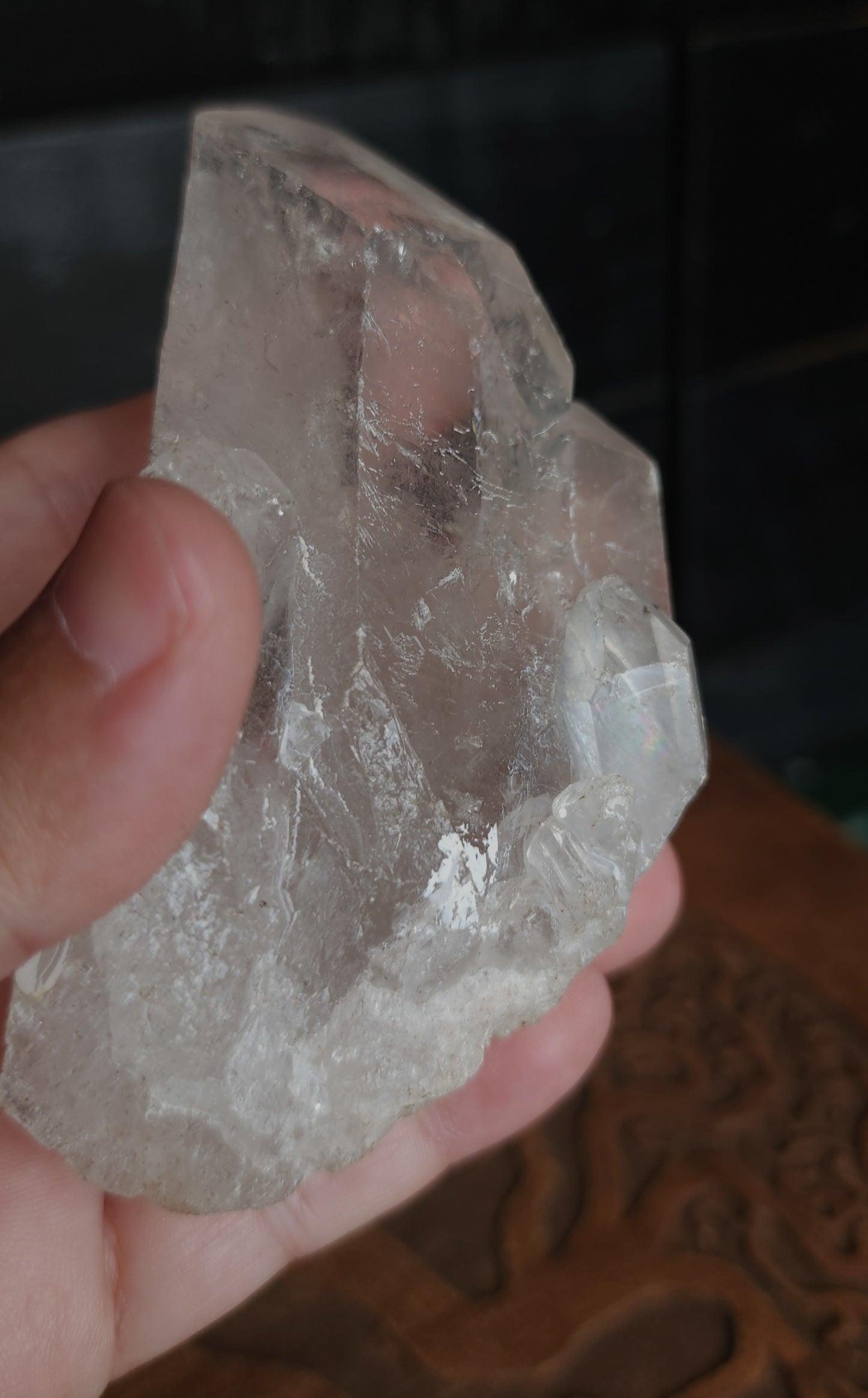 Clear Quartz Cluster With Stand