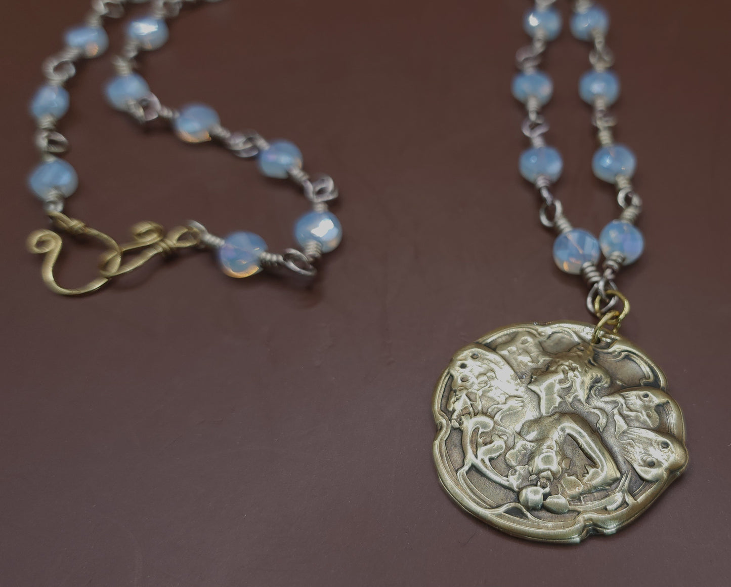 Titania - One of a Kind Brass & Glass Necklace