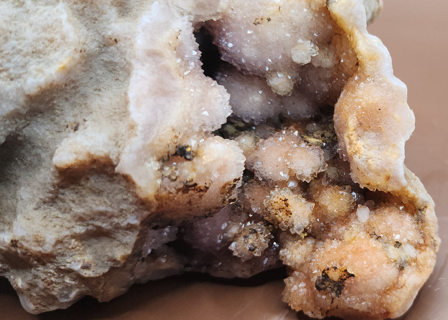 Pink Amethyst Flower Agate Specimen Geode