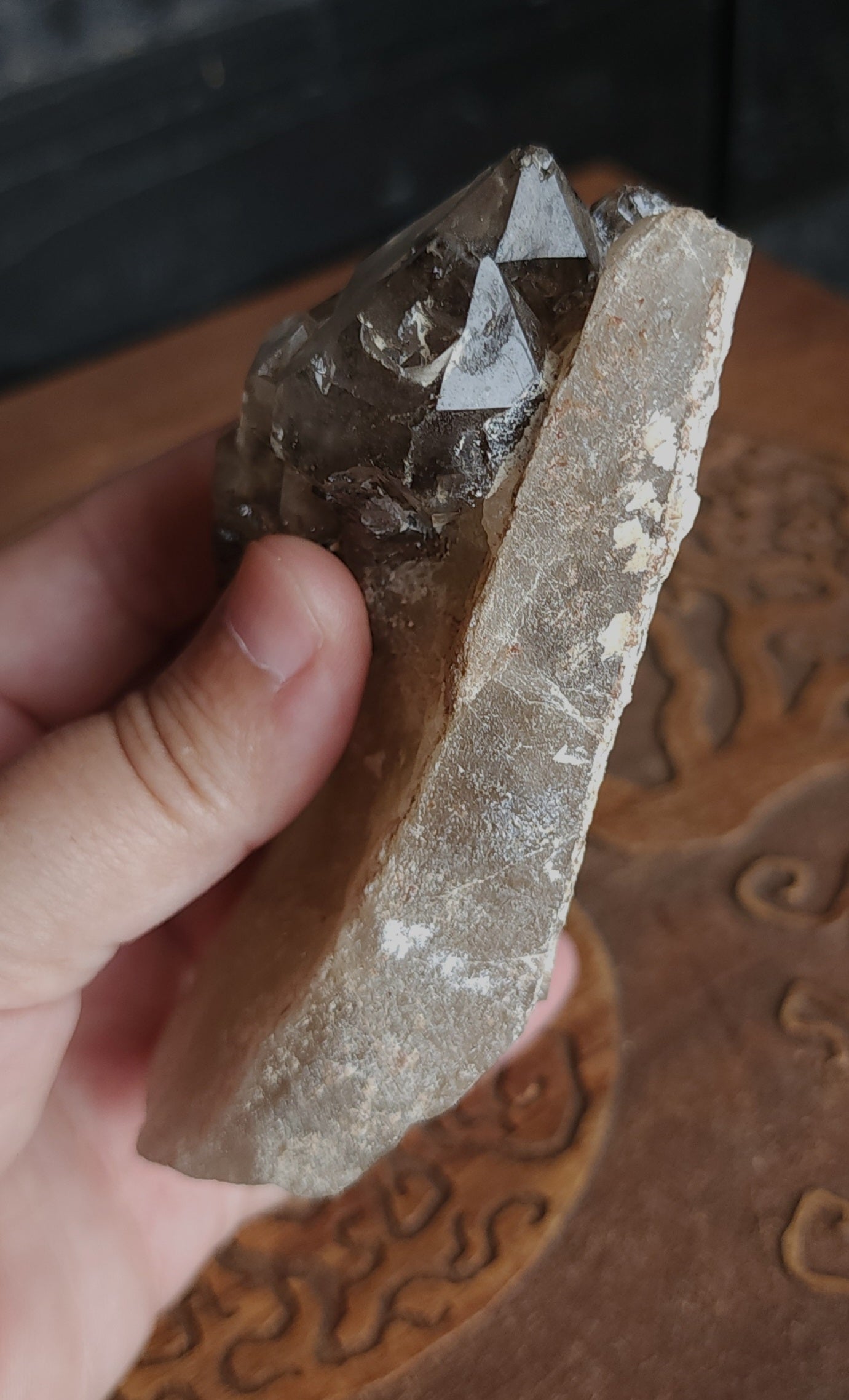 Celestial Smoky Quartz Formation With Stand