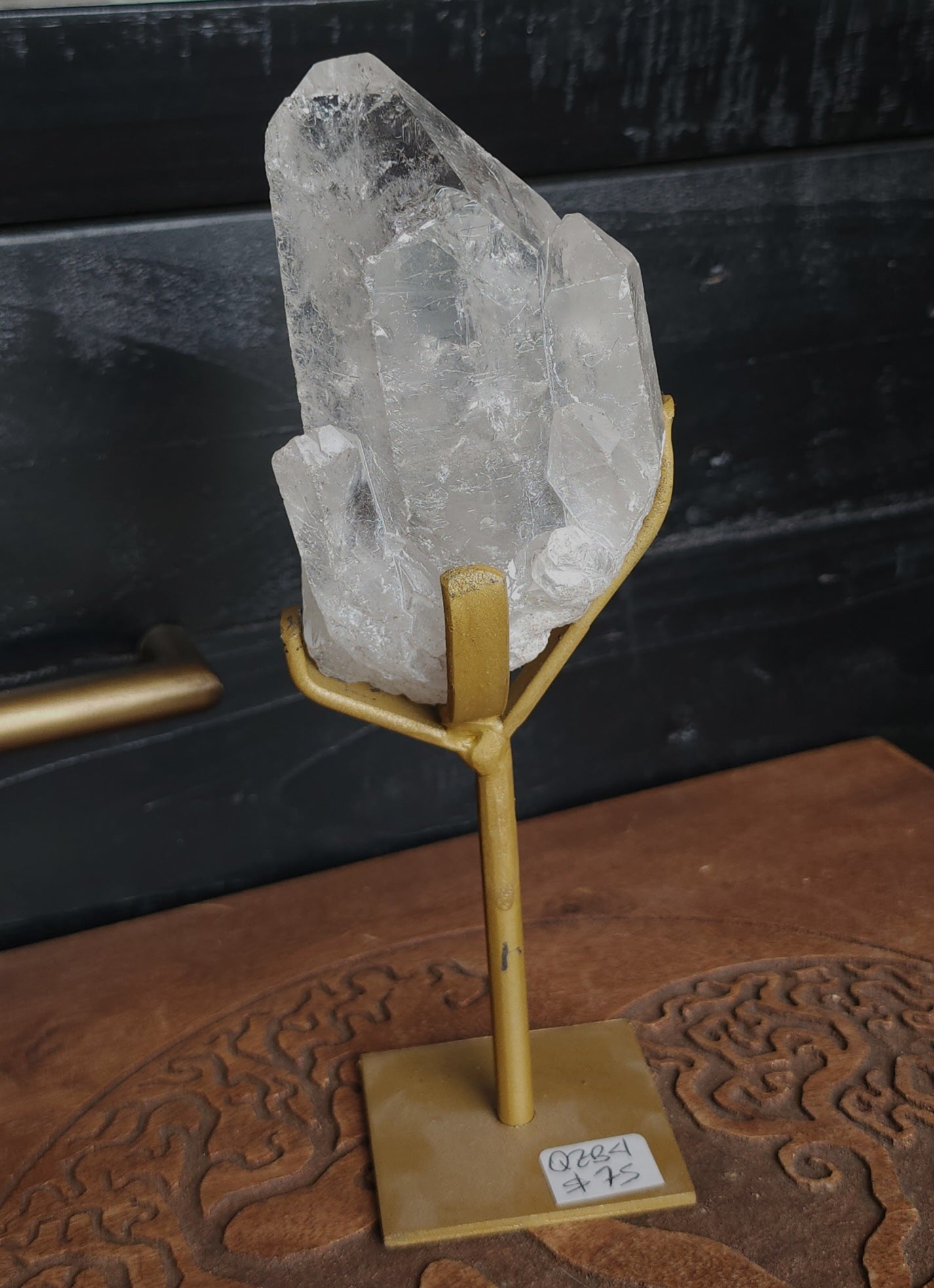 Clear Quartz Cluster With Stand