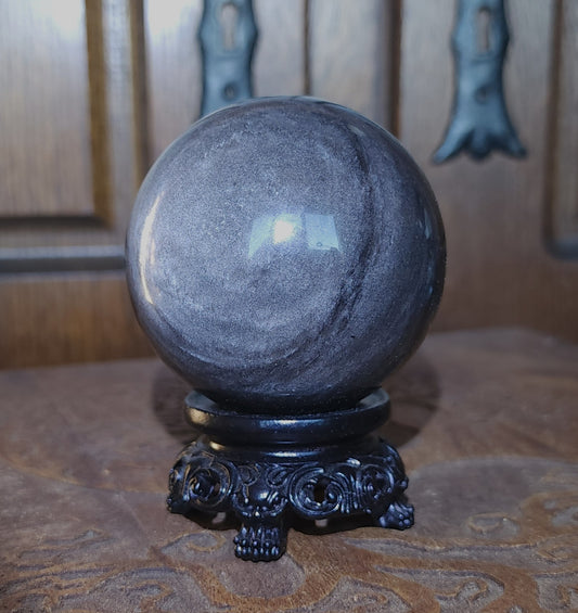Silver Sheen Obsidian Sphere 6.3cm