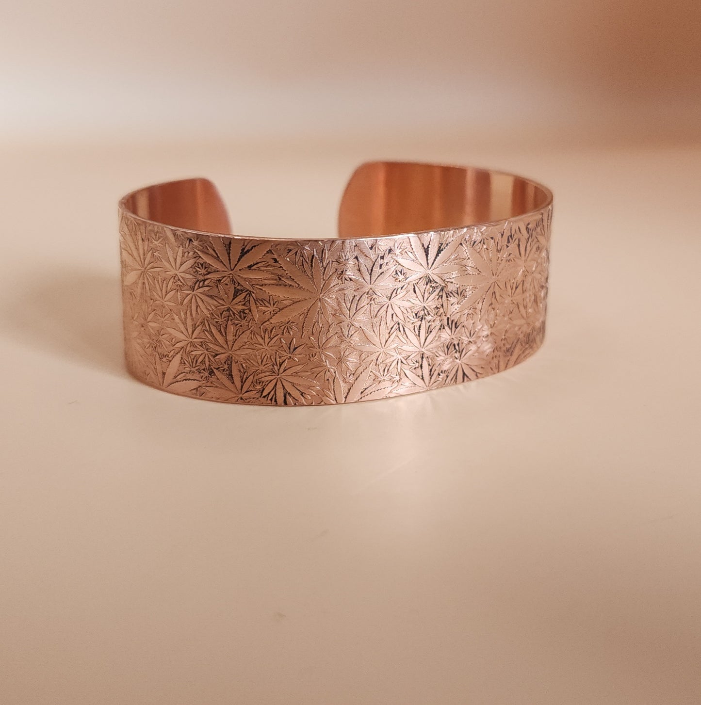 "Sweet Leaf" Narrow Copper Cuff Bracelet