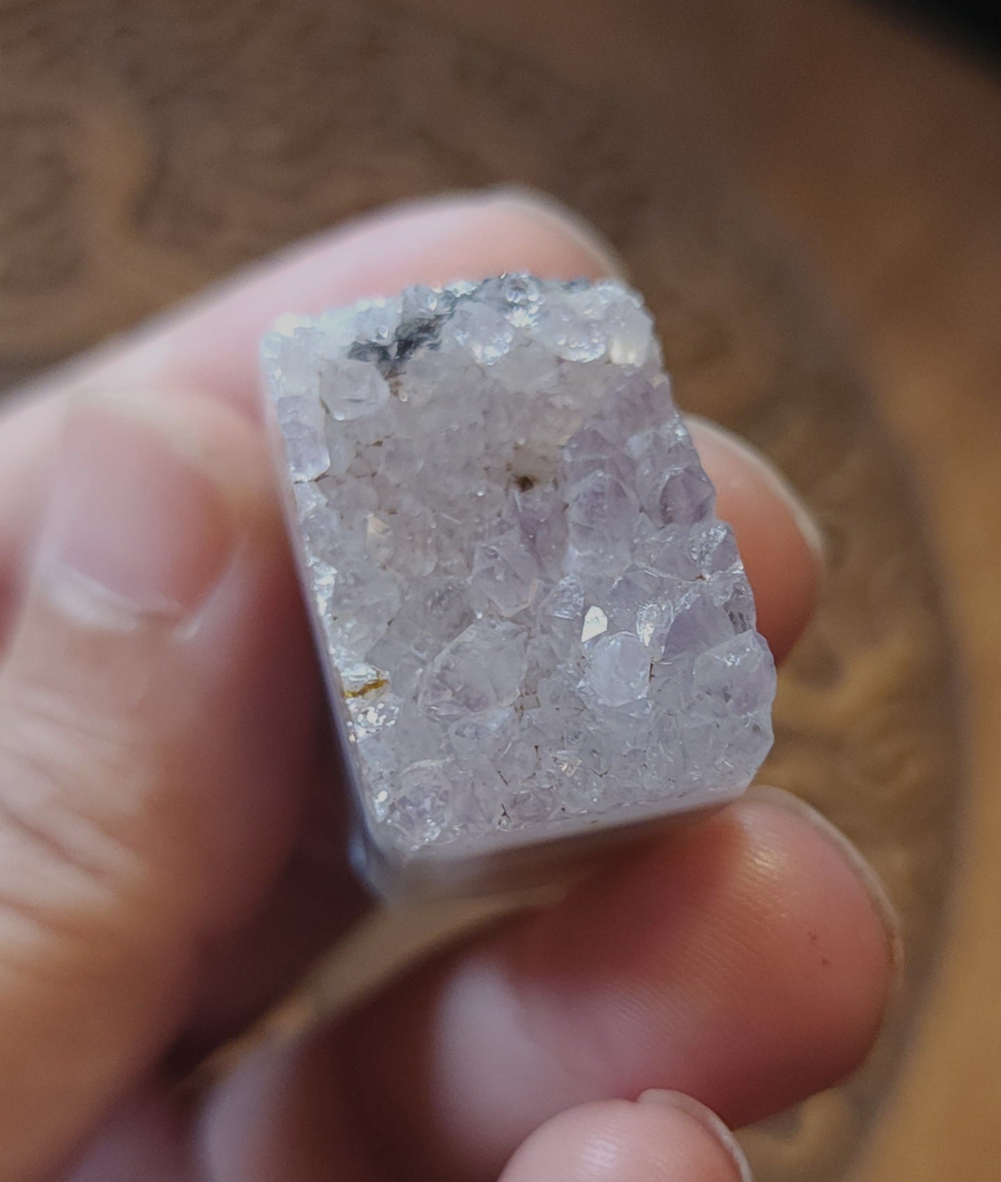 Amethyst Agate Druzy Ring - Size 7