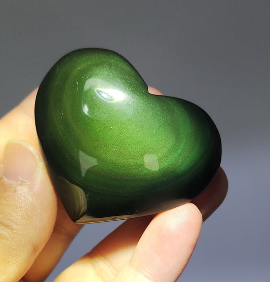 Rainbow Obsidian Heart