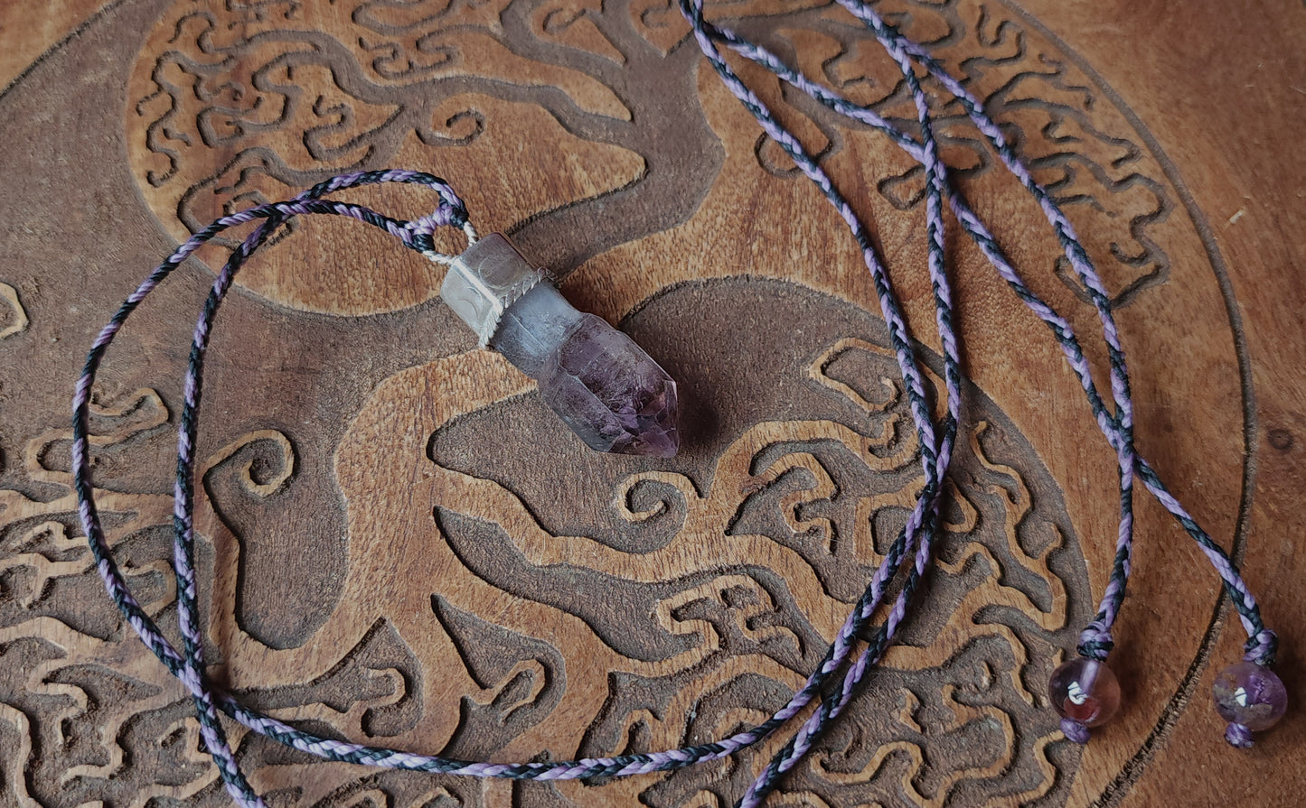 Handcrafted Enhydro Amethyst & Sterling Silver Necklace