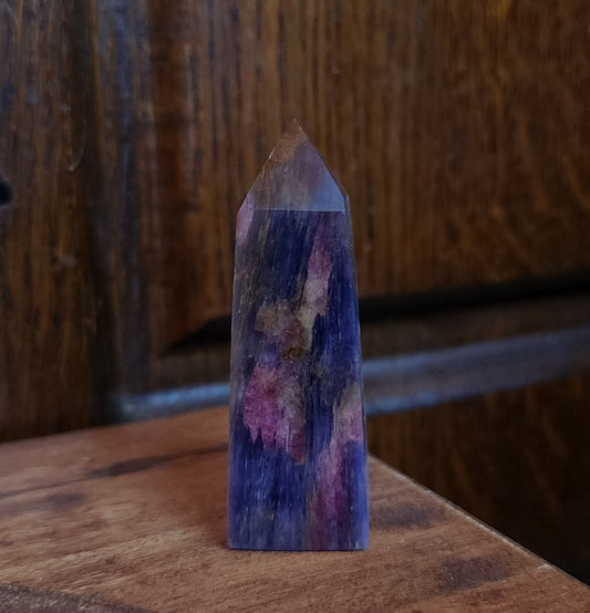 Rubellite Tourmaline in Lepidolite Mica Point