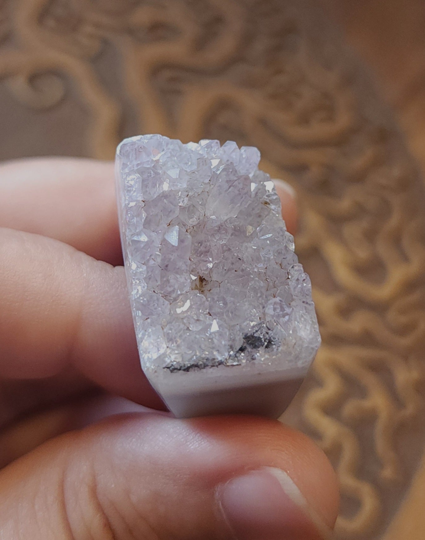 Amethyst Agate Druzy Ring - Size 7