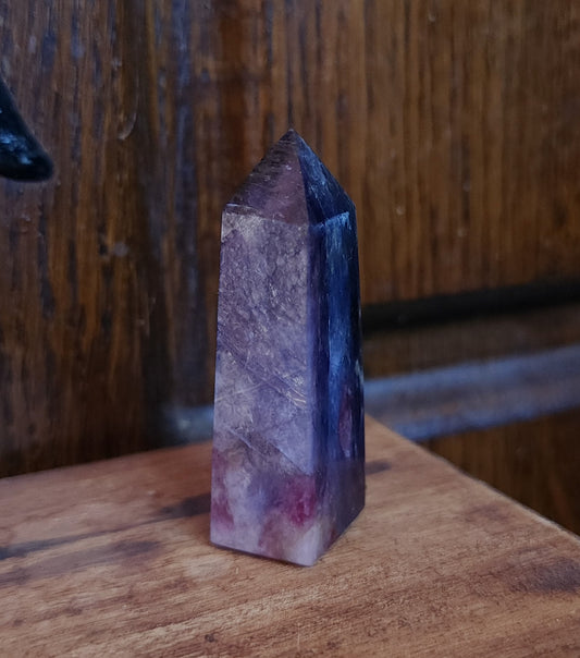 Rubellite Tourmaline in Lepidolite Mica Point