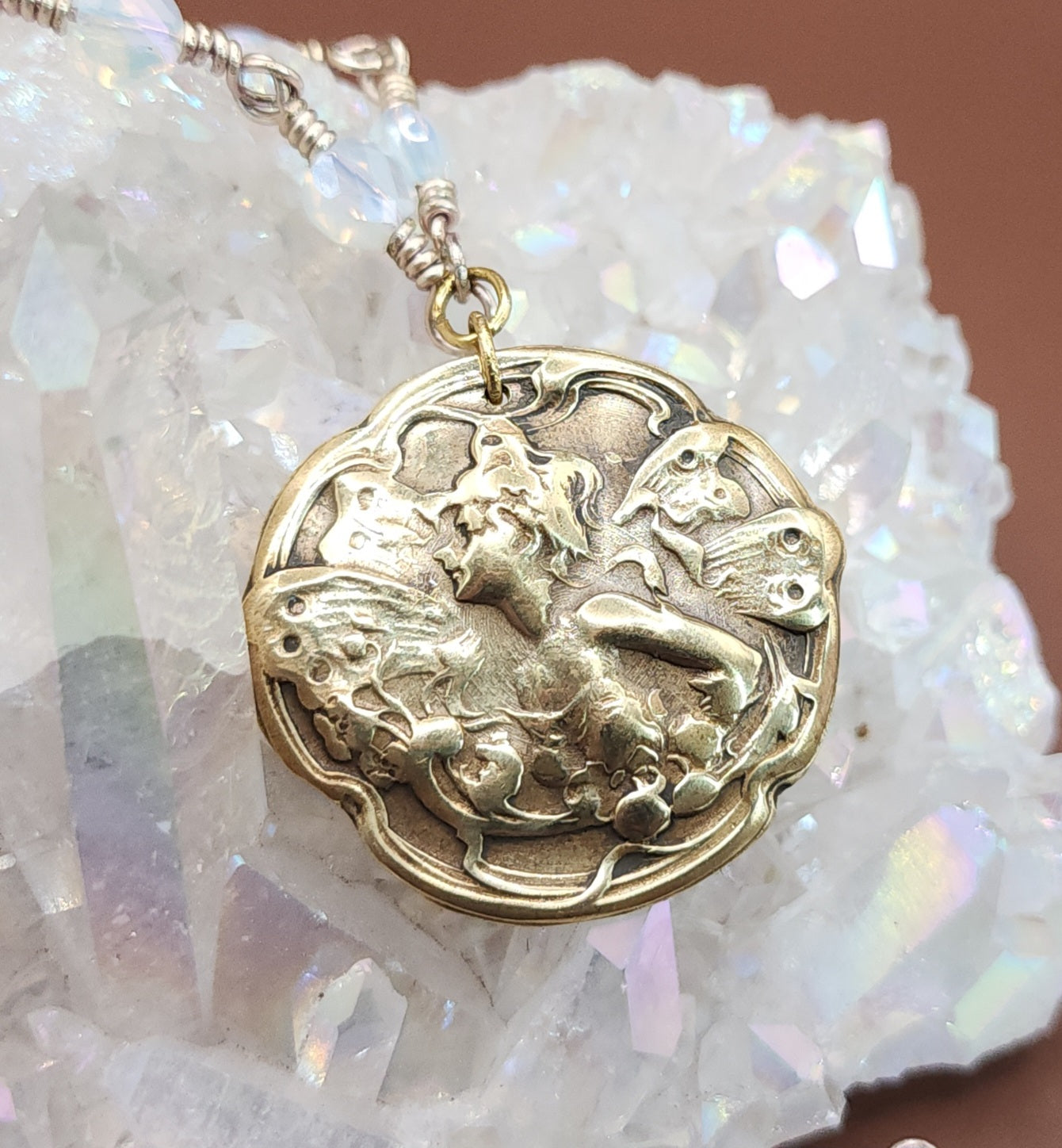 Titania - One of a Kind Brass & Glass Necklace