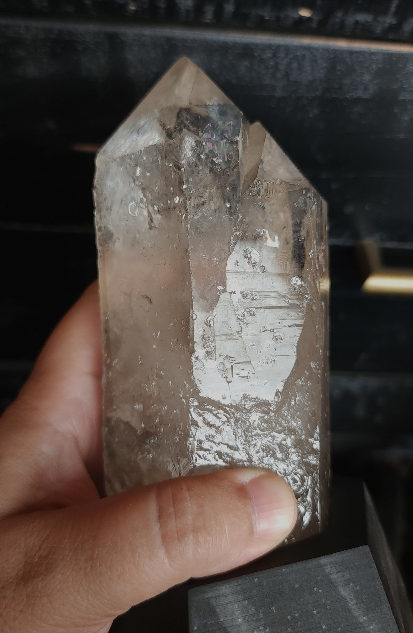 Smoky Twin Quartz Point With Base