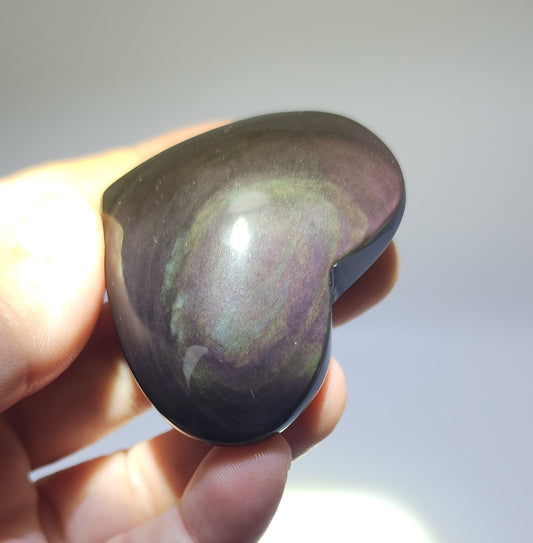 Rainbow Obsidian Heart