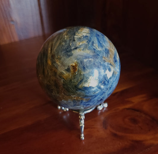 Kyanite Sphere, Smoky Quartz & Golden Healer Sphere