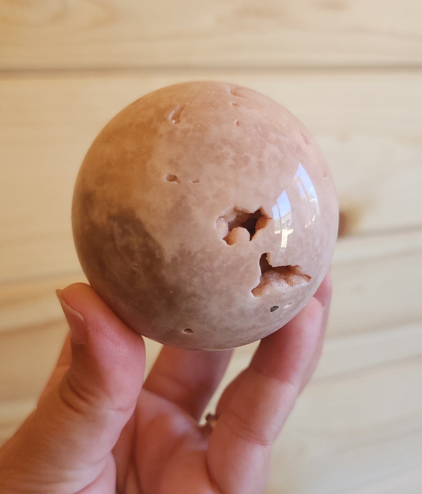 Pink Amethyst Sphere with Druzy