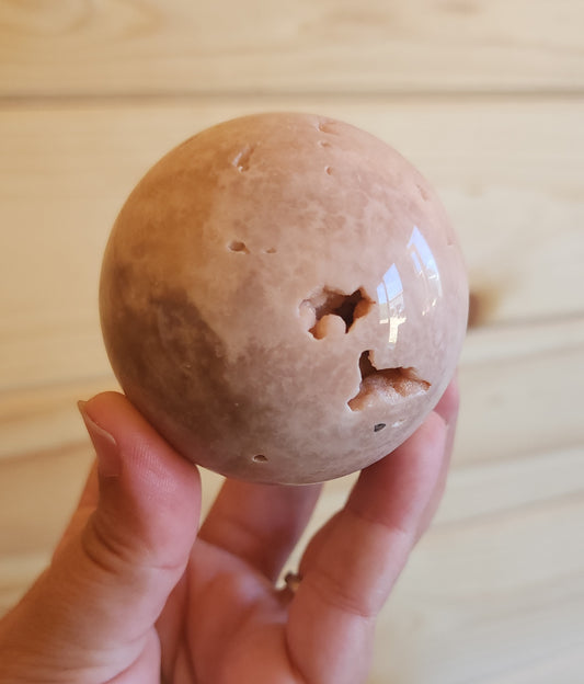 Pink Amethyst Sphere with Druzy