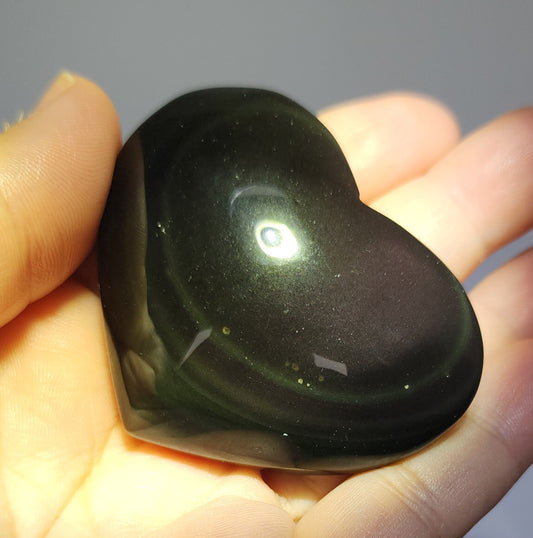 Rainbow Obsidian Heart