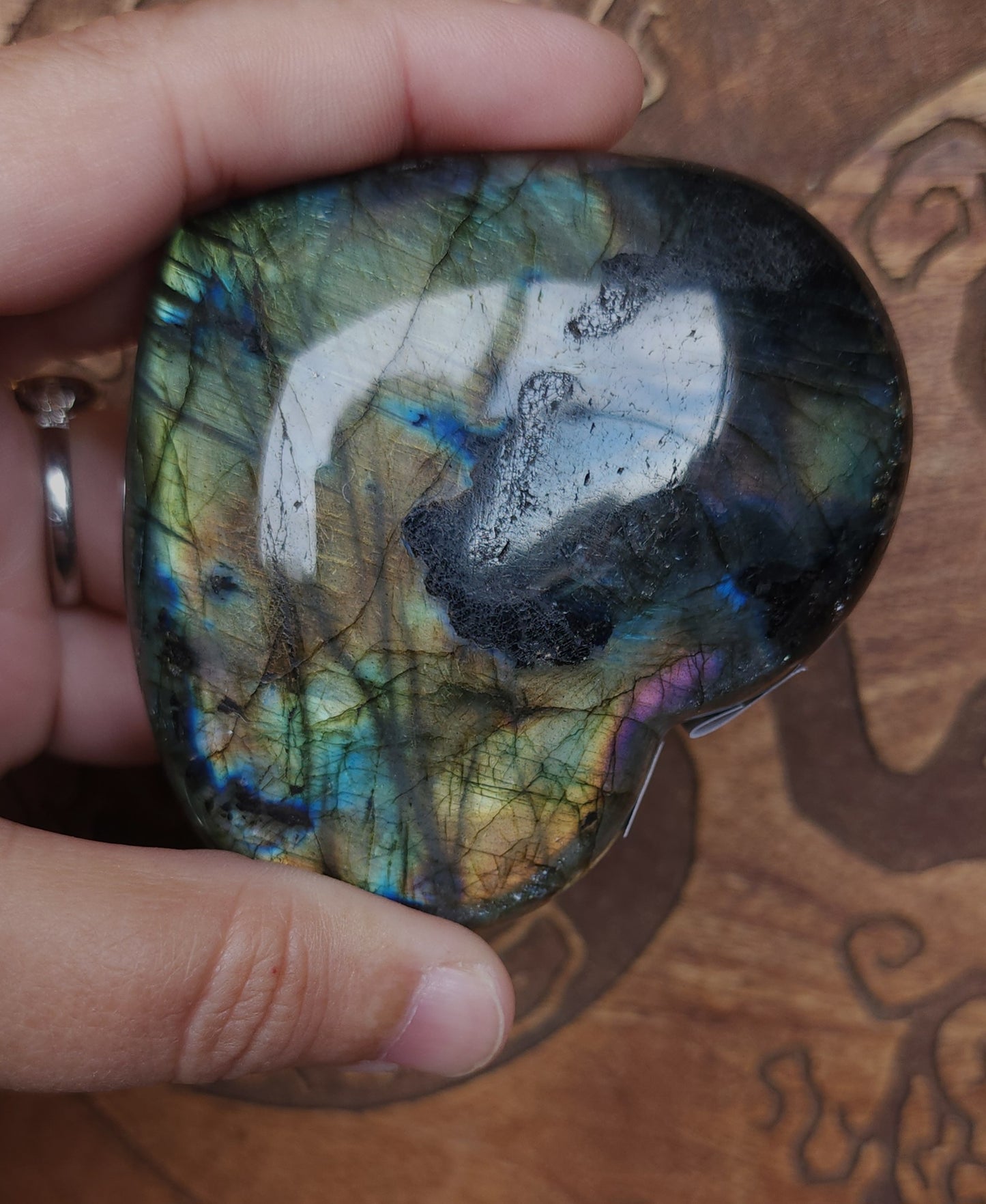Labradorite Heart